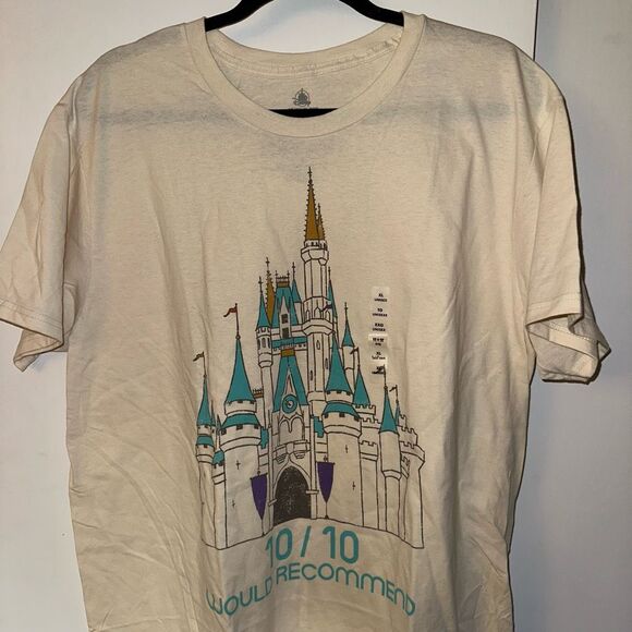 Disney Parks Unisex Beige 10/10 Recommend Castle Tee XL NWT - Picture 3 of 9